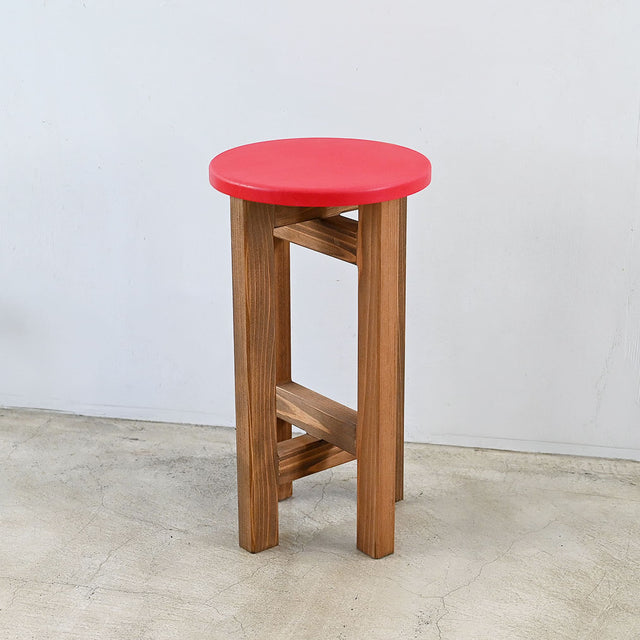低くて小さなスツール【赤】