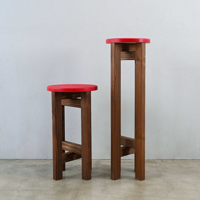 低くて小さなスツール【赤】