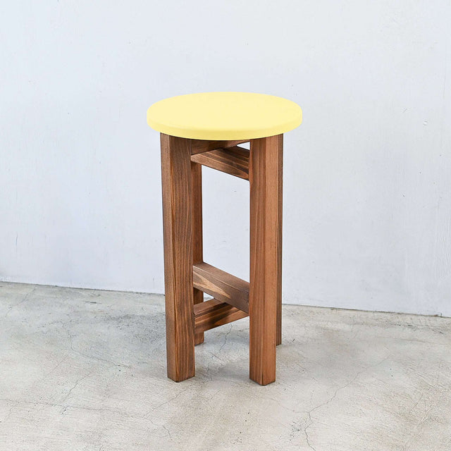低くて小さなスツール【黄】