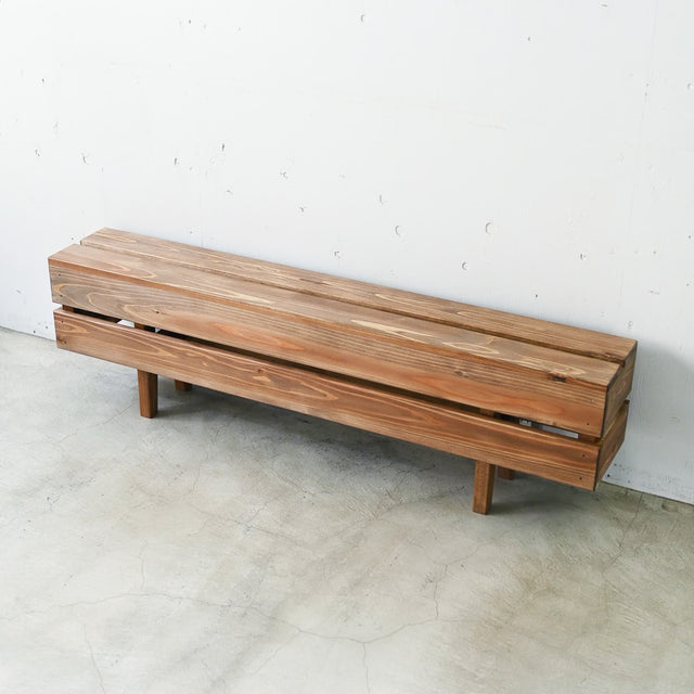 【2way】木箱のベンチ Lサイズ(幅：120cm)