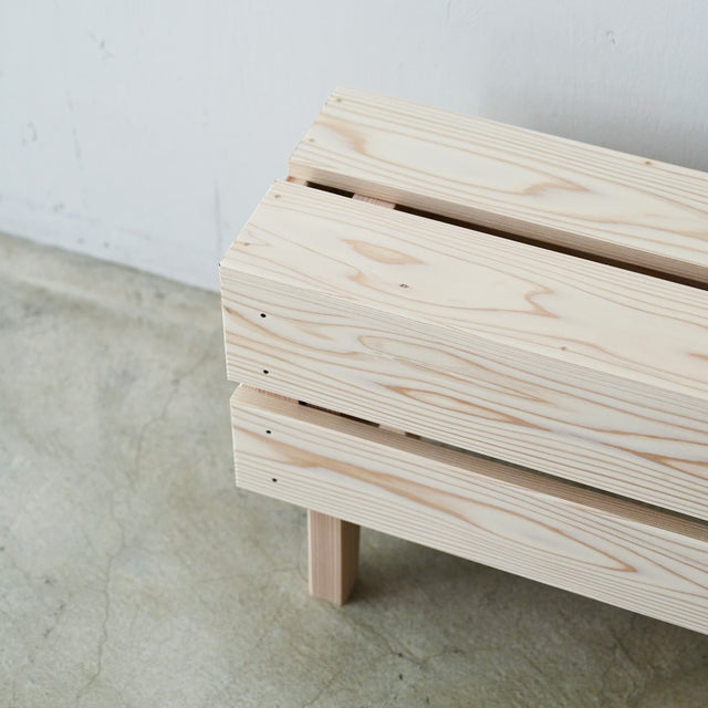 【2way】木箱のベンチ Lサイズ(幅：120cm)