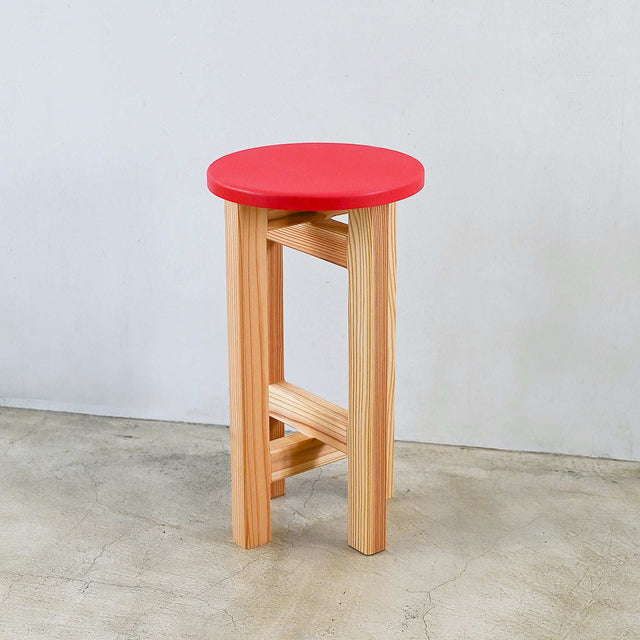 低くて小さなスツール【赤】