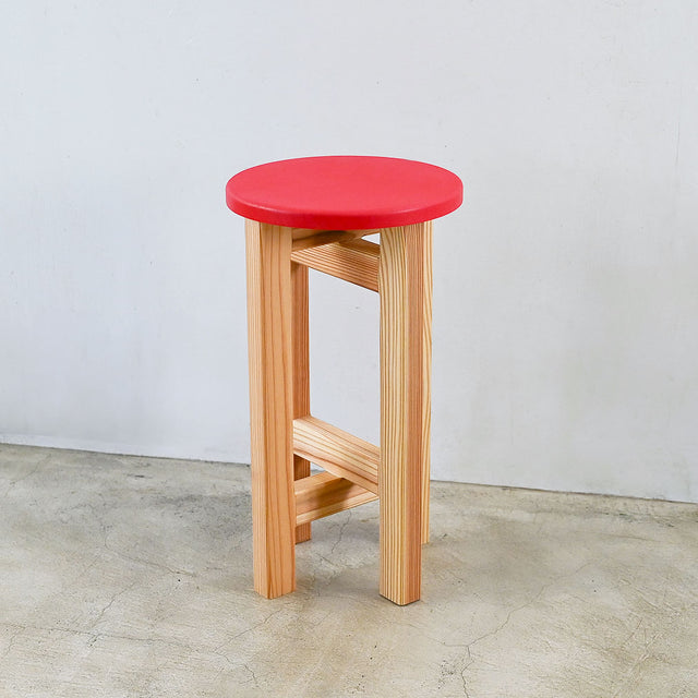低くて小さなスツール【赤】