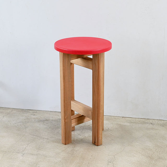 低くて小さなスツール【赤】