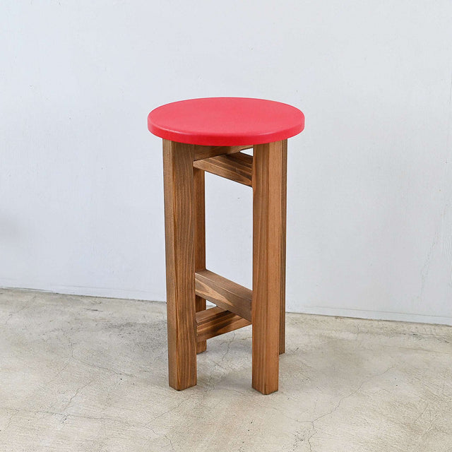 低くて小さなスツール【赤】