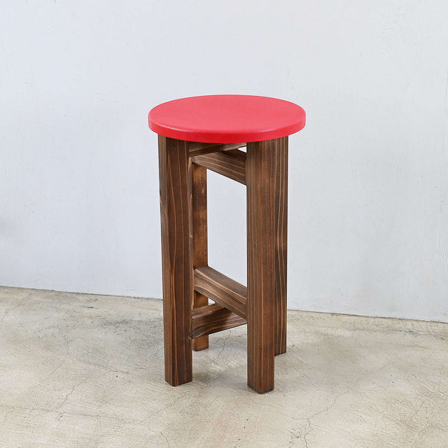 低くて小さなスツール【赤】