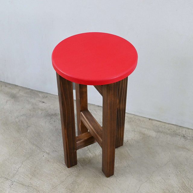 低くて小さなスツール【赤】