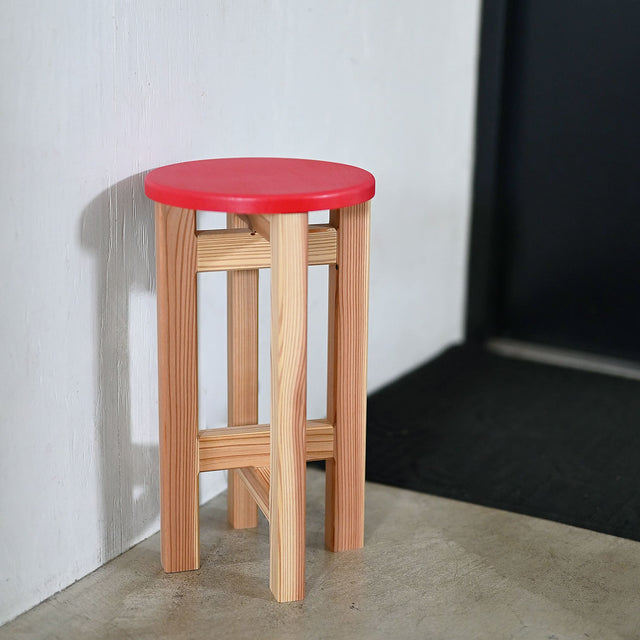 低くて小さなスツール【赤】