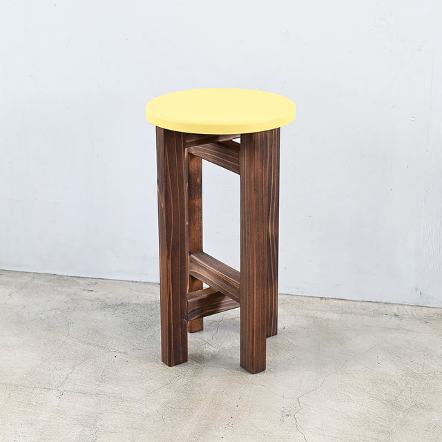 低くて小さなスツール【黄】