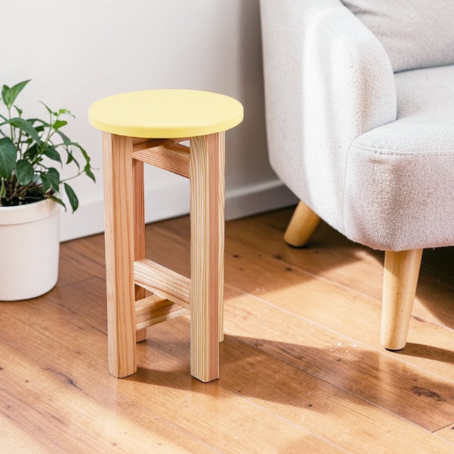 低くて小さなスツール【黄】