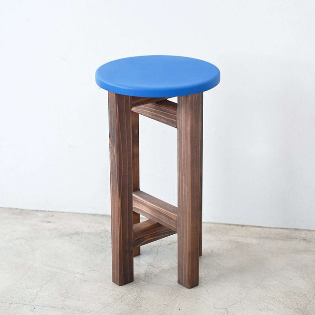 低くて小さなスツール【青】